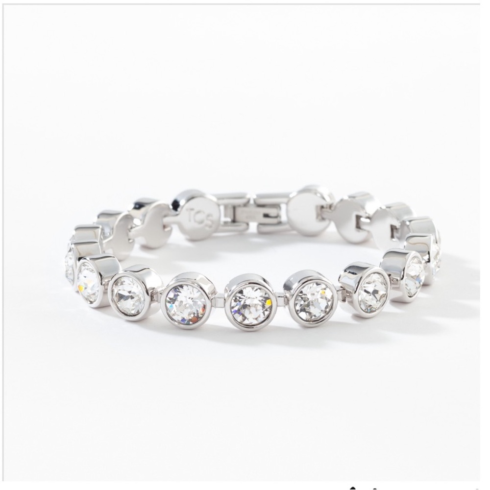 Touchstone Crystal White Ice Bracelet with Bezel-Set Crystals